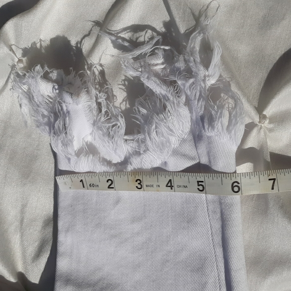 L'AGENCE Sz 28 High Line High Rise Skinny Blanc Destruct Distressed Hem Jeans - Picture 13 of 17